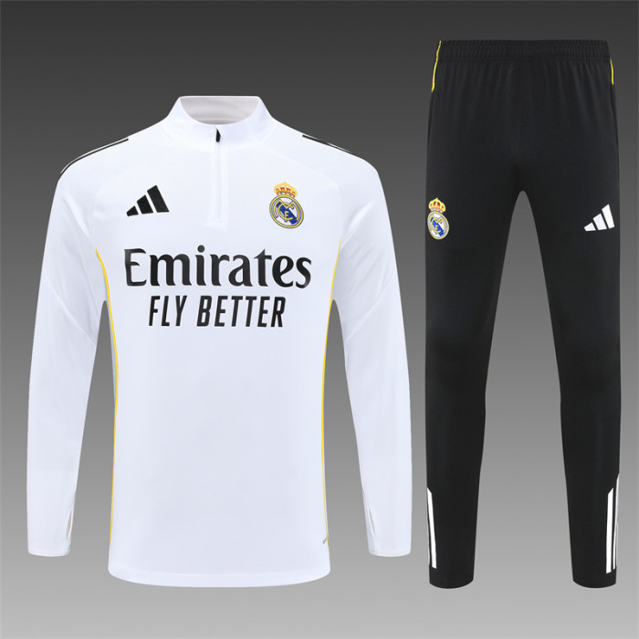 Real Madrid Tracksuit 25/26 White Quater Zip Training Kit