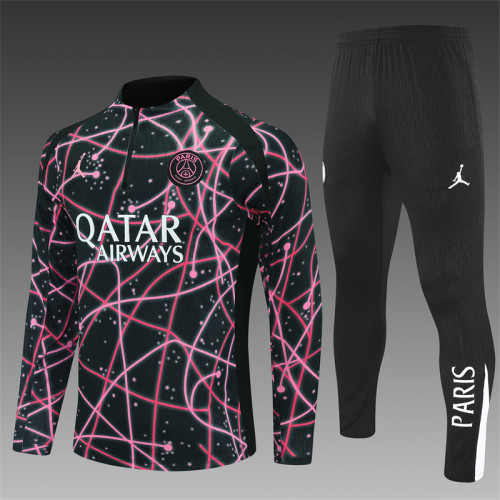 PSG Tracksuit 25/26 Black Pink Camouflage Quater Zip Training Kit