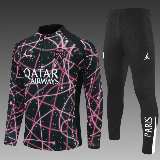 PSG Tracksuit 25/26 Black Pink Camouflage Quater Zip Training Kit