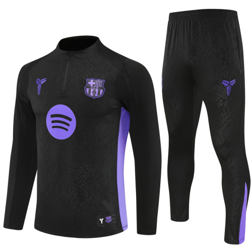 Barcelona Tracksuit 25/26 Black Collaborative Edition Quater Zip Training Kit