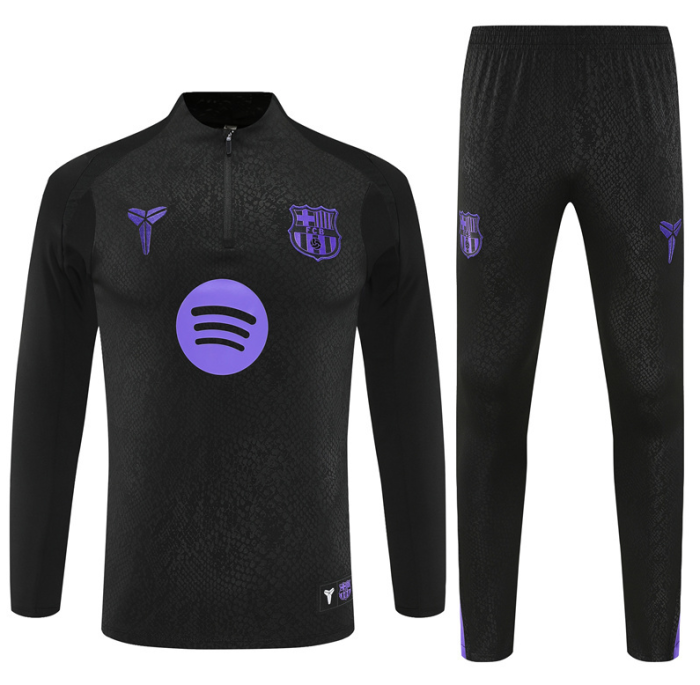 Barcelona Tracksuit 25/26 Black Collaborative Edition Quater Zip Training Kit