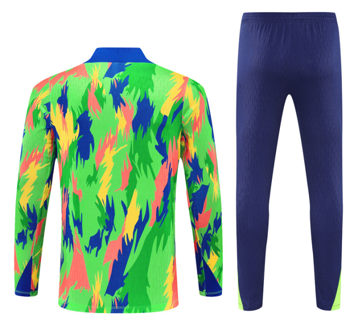 Brazil Brésil Brasile Tracksuit 25/26 green Quater Zip Training Kit chandal survetement Brasil