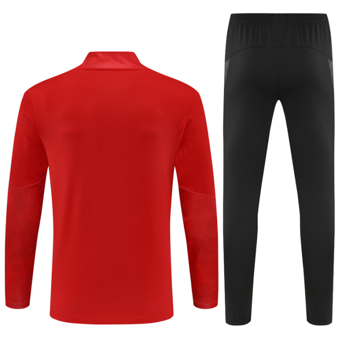 AC Milan tracksuit 25/26 red with black Quater Zip Training Kit