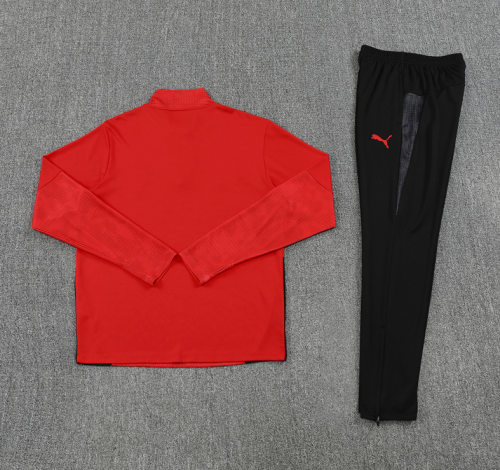 AC Milan tracksuit 25/26 red with black Quater Zip Training Kit