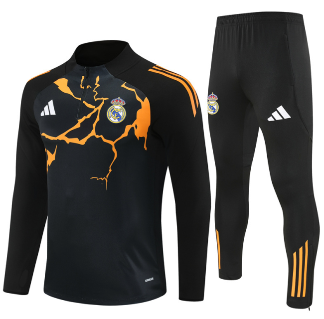 Real Madrid Tracksuit 25/26 Black Quarter Zip Training Kit
