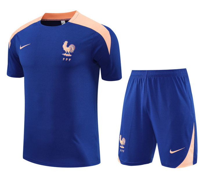 2526 Short-sleeved France blue training French football