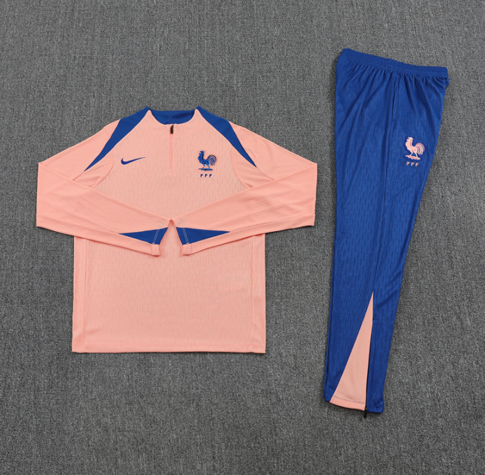 2526 France light pink player edition Tracksuit training kit French football