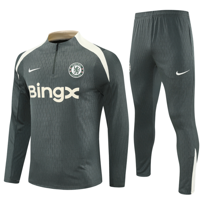 2526 Chelsea Army Green Player Edition Tracksuit training kit
