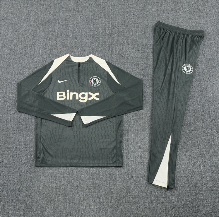2526 Chelsea Army Green Player Edition Tracksuit training kit