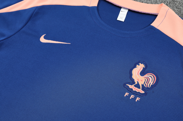 2526 Short-sleeved France blue training French football