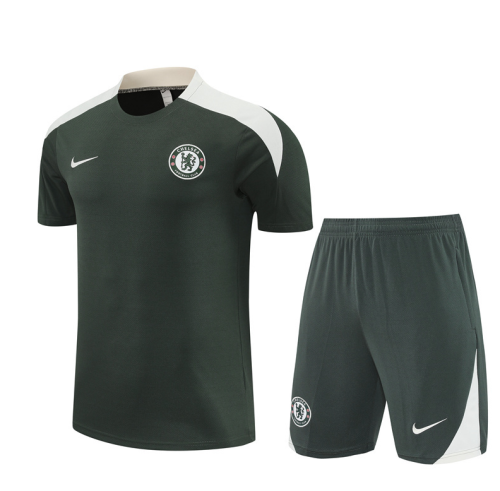 2526 Short Sleeve Chelsea Army Green training kit