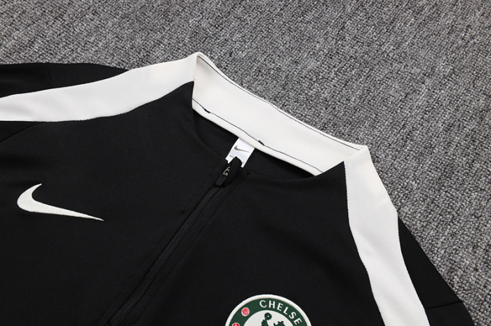 2526 Chelsea Black Tracksuit training kit