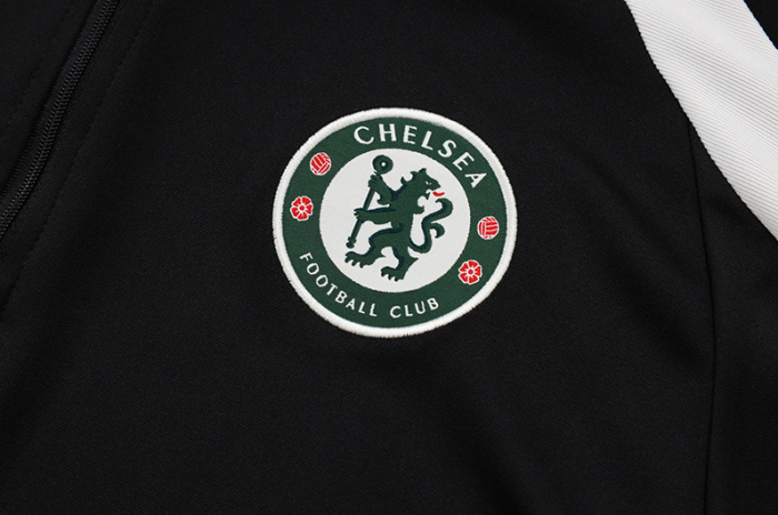 2526 Chelsea Black Tracksuit training kit