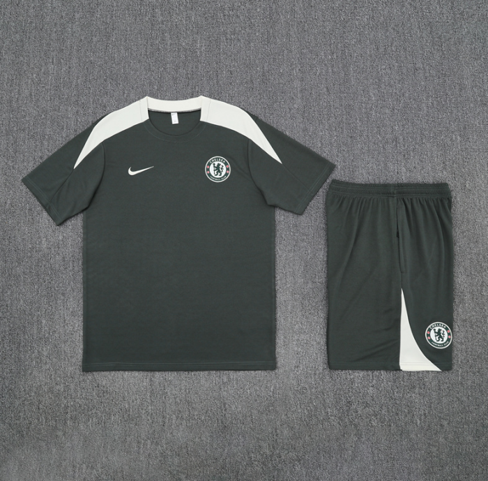 2526 Short Sleeve Chelsea Army Green training kit