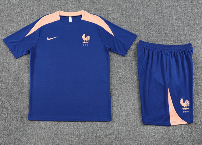 2526 Short-sleeved France blue training French football