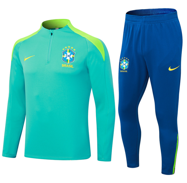 Brazil Tracksuit 24/25 green Quater Zip Training Kit