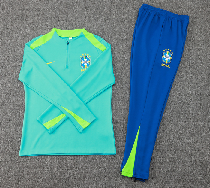 Brazil Tracksuit 24/25 green Quater Zip Training Kit