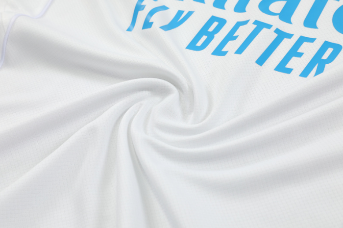2526 Short sleeved Real Madrid White with light blue shorts training kit mens and kids
