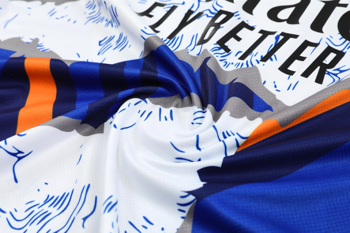 2526 Short sleeved Real Madrid yellow and blue camouflage training kit mens and kids