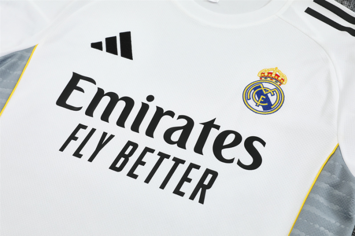 2526 Real Madrid short sleeved training kit white mens and kids