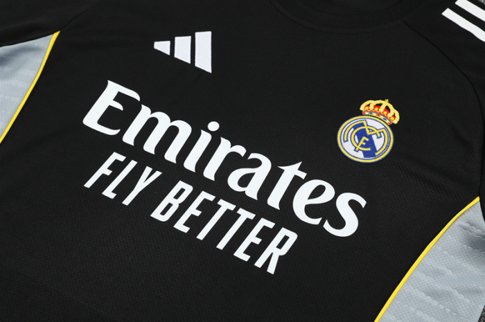 2526 Short-sleeved Real Madrid Training Black Men's and Kids kit