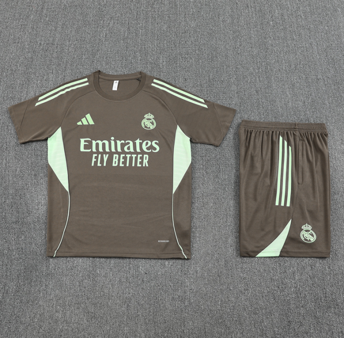 2526 Real Madrid short sleeved khaki training men and kids