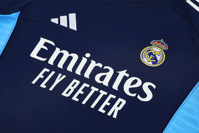 2526 Short-sleeved Real Madrid Royal Blue training kit mens and kids