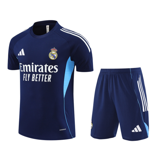 2526 Short-sleeved Real Madrid Royal Blue training kit mens and kids