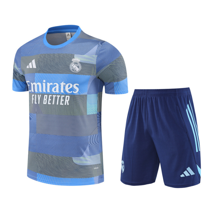 2526 Short-sleeved Real Madrid Light Blue training kit mens and kids