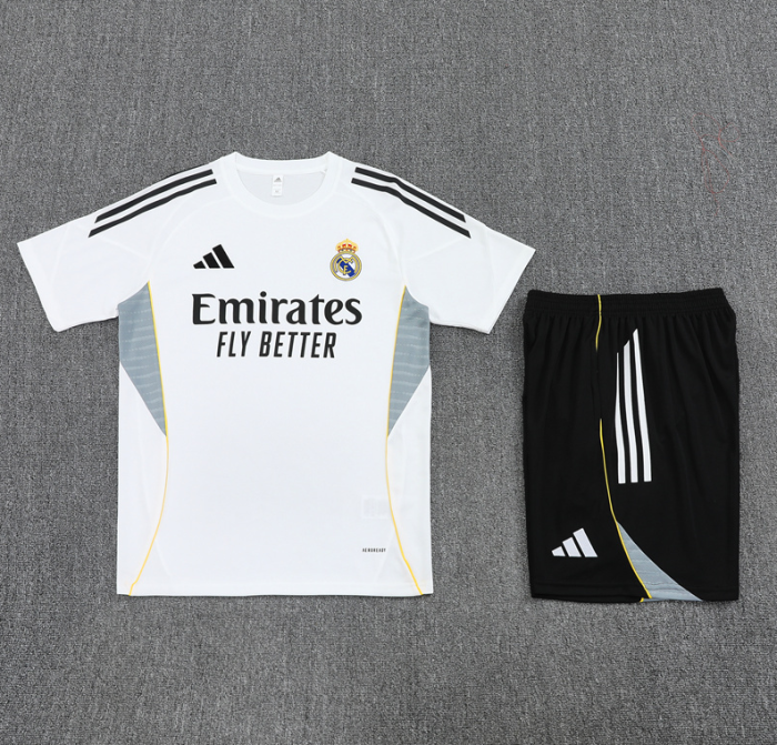 2526 Real Madrid short sleeved training kit white mens and kids