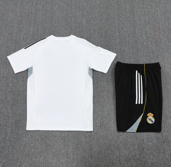 2526 Real Madrid short sleeved training kit white mens and kids