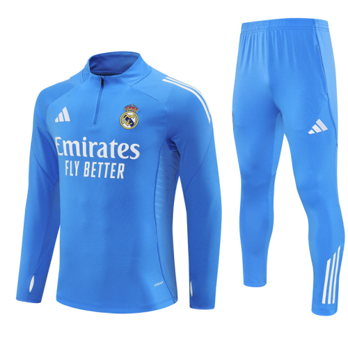 2526 Real Madrid light blue long-sleeved training tracksuit