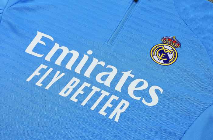 2526 Real Madrid Light Blue Player Version Tracksuit kit training quarter zipper