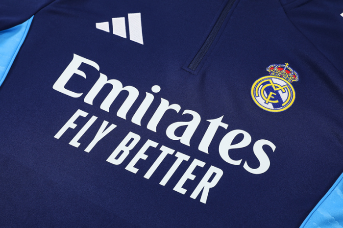 2526 Real Madrid Royal Blue Tracksuit kit training quarter zipper