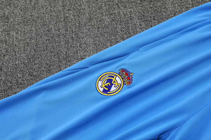 2526 Real Madrid Light Blue Player Version Tracksuit kit training quarter zipper
