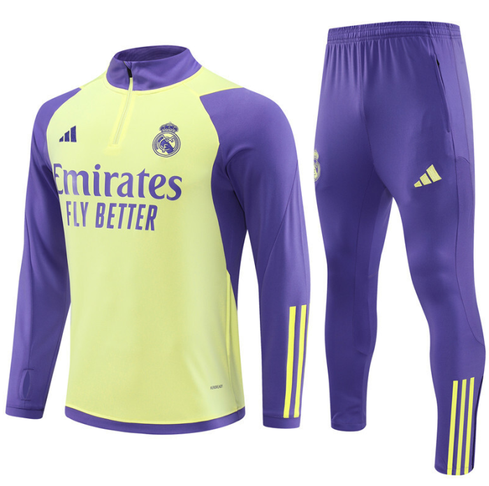 2324 Real Madrid light yellow training Tracksuit kit