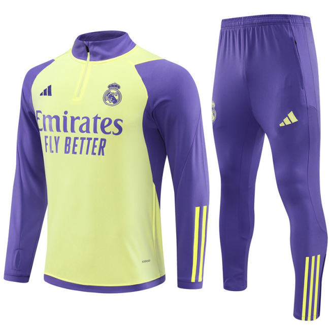 2324 Real Madrid light yellow training Tracksuit kit