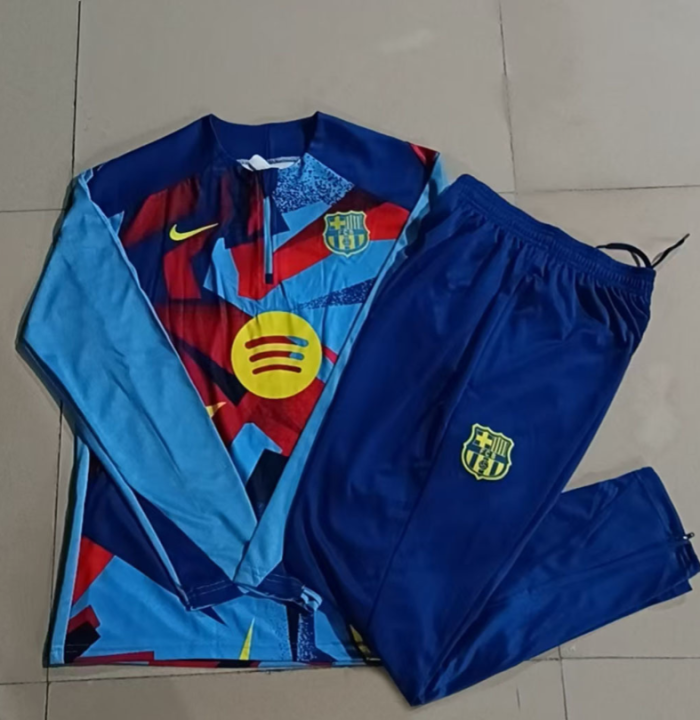 2526 Barcelona Light Blue Inkjet Tracksuit kit training fcbarcelona