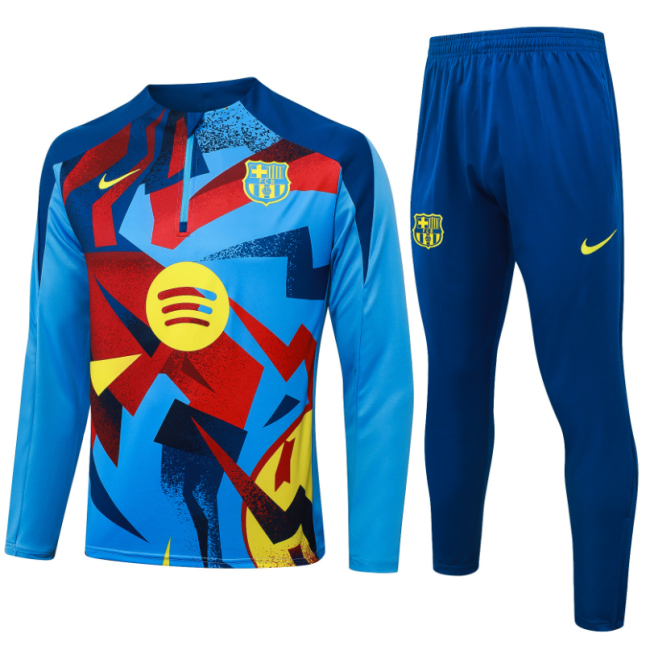 2526 Barcelona Light Blue Inkjet Tracksuit kit training fcbarcelona
