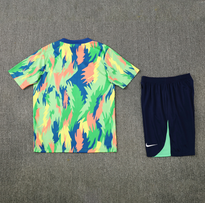 2526 Short-sleeved Brasil Brazil Blue-Green Training Kit