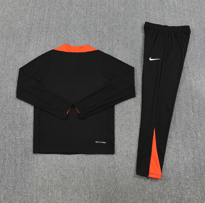 2526 Brasil Black Brazil Brasile Tracksuit Zip Training Kit chandal survetement