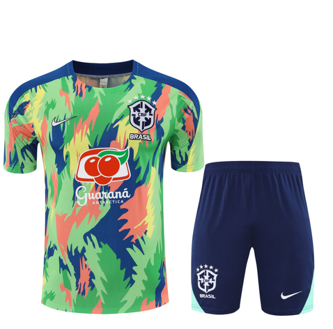 2526 Short-sleeved Brasil Brazil Blue-Green Training Kit