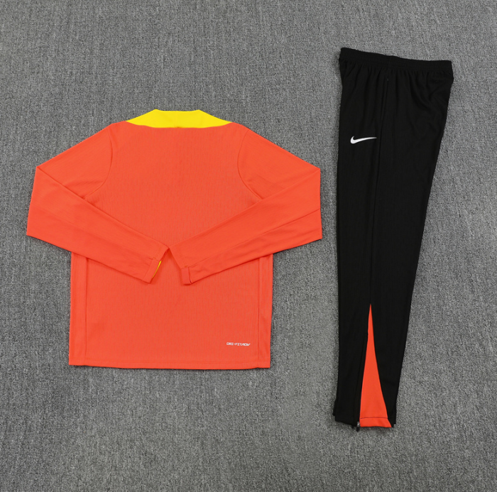 2526 Brasil orange color Brazil Brasile Tracksuit Zip Training Kit chandal survetement