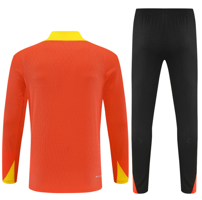 2526 Brasil orange color Brazil Brasile Tracksuit Zip Training Kit chandal survetement