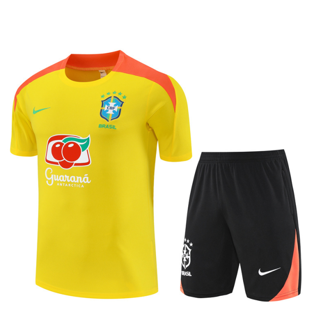 2526 Brasil Yellow Short-sleeved Brazil Training Kit