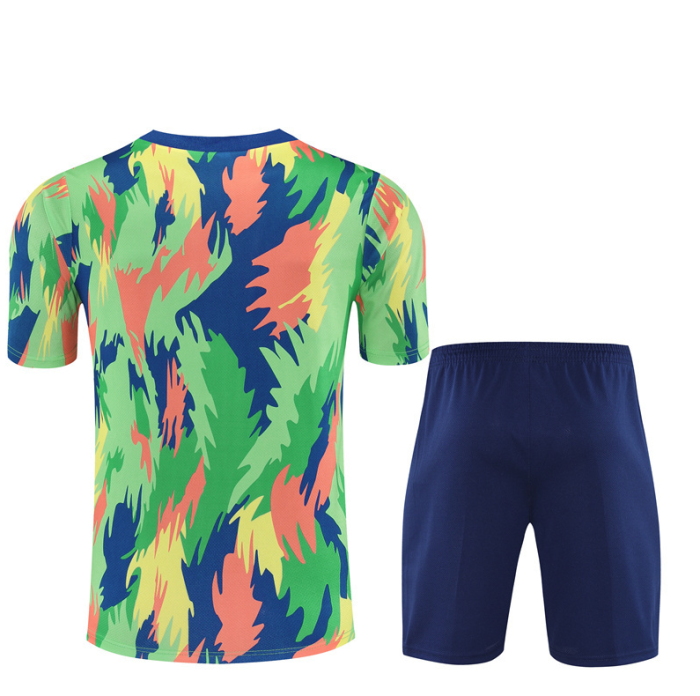 2526 Short-sleeved Brasil Brazil Blue-Green Training Kit