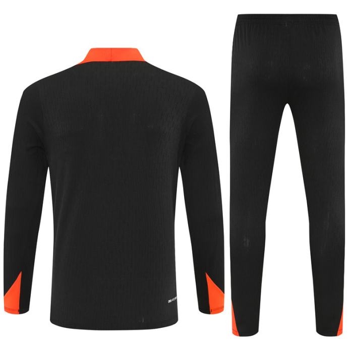 2526 Brasil Black Brazil Brasile Tracksuit Zip Training Kit chandal survetement