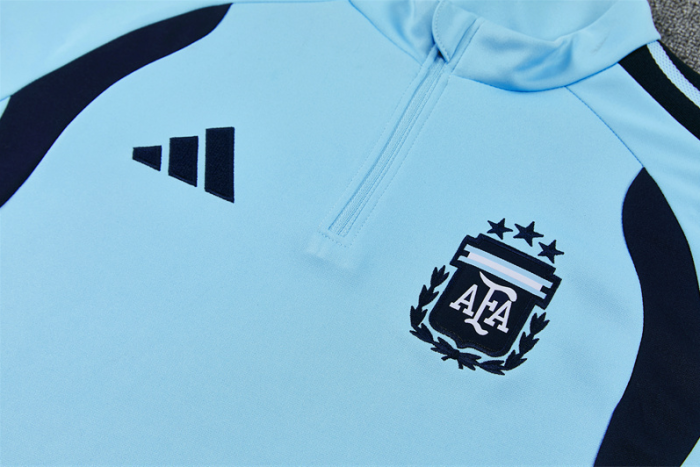 2526 blue Argentina football Argentine tracksuit  Quater Zip Training Kit