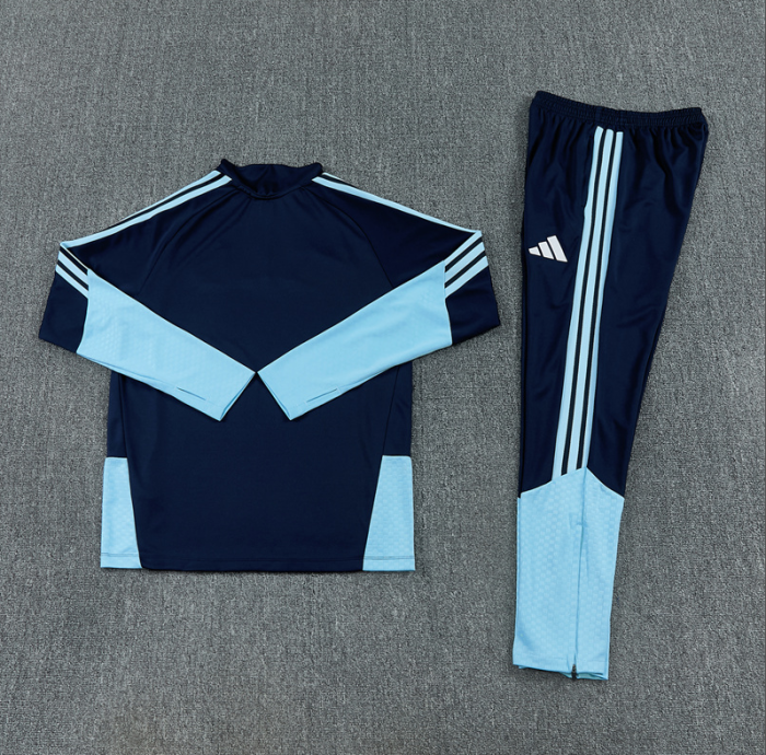 2526 Royal Blue Argentina football Argentine tracksuit  Quater Zip Training Kit
