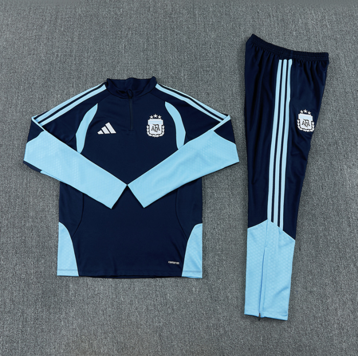 2526 Royal Blue Argentina football Argentine tracksuit  Quater Zip Training Kit